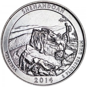 25 центов 2014 США Шенандоа (Shenandoah), 22-й парк, двор D