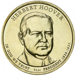 1 доллар 2014 США, 31-й президент Герберт Гувер, двор P цена, стоимость