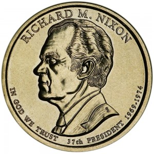 1 доллар 2016 США, 37-й президент Ричард Никсон, двор D цена, стоимость