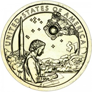 1 доллар 2019 США Сакагавея, Американские индейцы в космосе, двор P цена, стоимость
