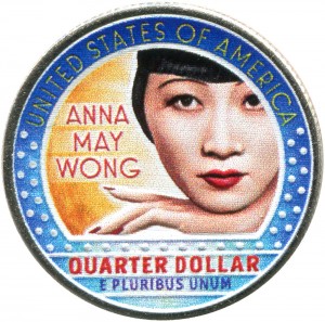 25 центов 2022 США, Американские женщины, Анна Мэй Вонг (цветная) цена, стоимость