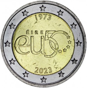 2 евро 2023 Ирландия, 50-летие вступления Ирландии в ЕС цена, стоимость