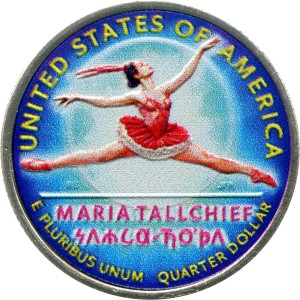 25 центов 2023 США, Американские женщины, номер 10, Мария Толчиф (цветная)