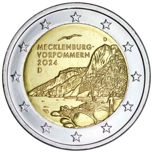 2 евро 2024 Германия Мекленбург-Передняя Померания (холм Кёнигштуль), двор D цена, стоимость