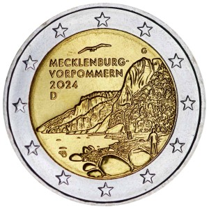 2 евро 2024 Германия Мекленбург-Передняя Померания (холм Кёнигштуль), двор G цена, стоимость