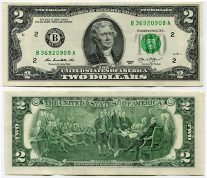 2 Dollar 2013 USA (B), XF, banknote