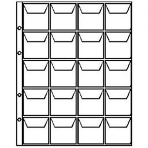 Sheet for coins. for 20 coins, size OPTIMA, cell 45x45 mm. Russia
