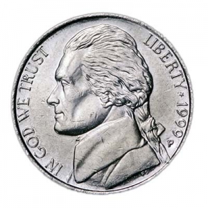 5 центов 1999 США, двор P цена, стоимость