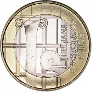 3 евро 2010 Словения Любляна - Всемирная книжная столица 2010 цена, стоимость
