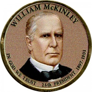 1 доллар 2013 США, 25 президент Уильям Маккинли, цветной