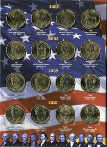 Набор монет 1 доллар серии Президенты США, 39 монет в альбоме цена, стоимость