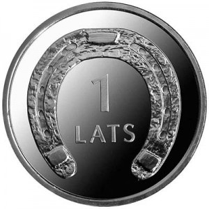 1 lat 2010 Latvia, Horseshoe (down) price, composition, diameter, thickness, mintage, orientation, video, authenticity, weight, Description