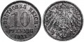 10 Pfennig 1916-1922 Deutschland Zink aus dem Verkehr