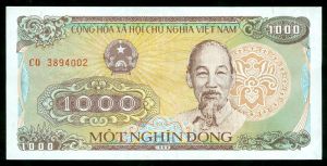 1000 донгов, 1988 Вьетнам, банкнота, хорошее качество XF