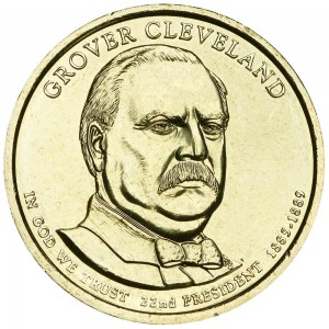 1 доллар 2012 США, 22-й президент Гровер Кливленд, двор P цена, 1 доллар серии Президентские доллары США, стоимость