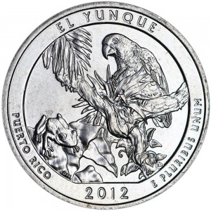 25 центов 2012 США "Эль-Юнке" (El Yunque) 11-й парк двор S цена, стоимость