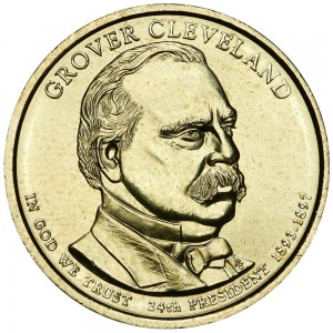 1 dollar 2012 USA, 24th President Grover Cleveland mint P price, composition, diameter, thickness, mintage, orientation, video, authenticity, weight, Description