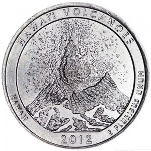 25 cents Quarter Dollar 2012 USA Hawaii Volcanoes 14th National Park mint mark P