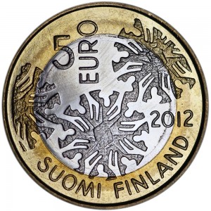5 euro 2012, Finland, North nature. Winter price, composition, diameter, thickness, mintage, orientation, video, authenticity, weight, Description