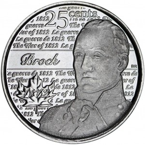 25 центов 2012 Канада, Сэр Айзек Брок цена, стоимость