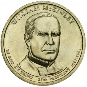 1 dollar 2013 USA, 25th President William McKinley mint P price, composition, diameter, thickness, mintage, orientation, video, authenticity, weight, Description