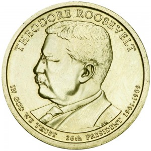 1 доллар 2013 США, 26-й президент США Теодор Рузвельт, двор P цена, стоимость