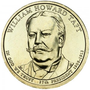 1 dollar 2013 USA, 27th President William Taft mint P price, composition, diameter, thickness, mintage, orientation, video, authenticity, weight, Description
