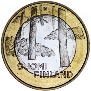 5 евро 2013 Финляндия, Сатакунта, некрополь Саммаллахденмяки цена, стоимость