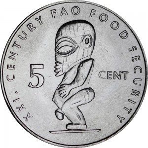 5 cents 2000 Cook Islands FAO price, composition, diameter, thickness, mintage, orientation, video, authenticity, weight, Description
