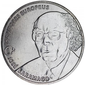 2.50 euro 2013 Portugal JOSE SARAMAGO price, composition, diameter, thickness, mintage, orientation, video, authenticity, weight, Description