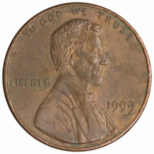 1 цент 1999 США Линкольн, двор P, из обращения цена, стоимость