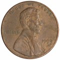 1 цент 1999 США Линкольн, двор P, из обращения