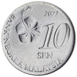 10 sen 2011-2022 Malaysia, from circulation price, composition, diameter, thickness, mintage, orientation, video, authenticity, weight, Description