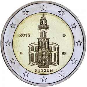 2 евро 2015 Германия, Гессен, двор G цена, стоимость