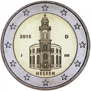 2 евро 2015 Германия, Гессен, двор J цена, стоимость