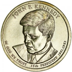 1 dollar 2015 USA, 35th President John F. Kennedy mint D price, composition, diameter, thickness, mintage, orientation, video, authenticity, weight, Description