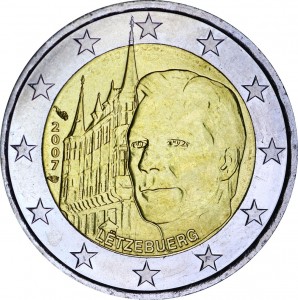 2 евро 2007, Люксембург, Дворец Великих герцогов цена, стоимость