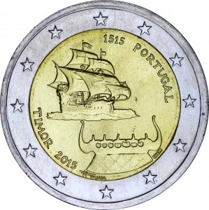 2 euro 2015 Portugal, Timor price, composition, diameter, thickness, mintage, orientation, video, authenticity, weight, Description