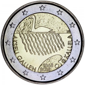 2 euro 2015 Finland Akseli Gallen-Kallela price, composition, diameter, thickness, mintage, orientation, video, authenticity, weight, Description