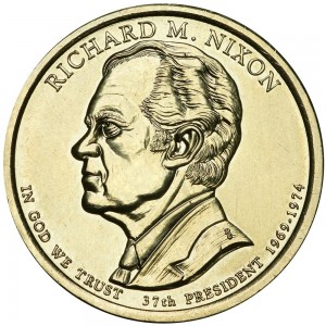 1 dollar 2016 USA, 37th President Richard M. Nixon mint P price, composition, diameter, thickness, mintage, orientation, video, authenticity, weight, Description