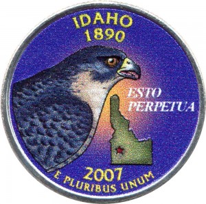 25 центов 2007 США Айдахо (Idaho) (цветная)