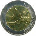 2 евро 2015 Латвия, Аист (цветная)