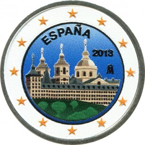 2 euro 2013 Spanien Real Sitio de San Lorenzo de El Escorial (farbig)
