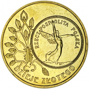2 zloty 2007 Poland History of the Zloty: Winged Victory Goddess Nike (Dzieje Zlotego - Nike) price, composition, diameter, thickness, mintage, orientation, video, authenticity, weight, Description