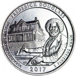 Quarter Dollar 2017 USA Frederick Douglass 37th National Park, mint mark D price, composition, diameter, thickness, mintage, orientation, video, authenticity, weight, Description