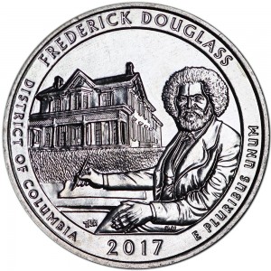 Quarter Dollar 2017 USA Frederick Douglass 37th National Park, mint mark S price, composition, diameter, thickness, mintage, orientation, video, authenticity, weight, Description