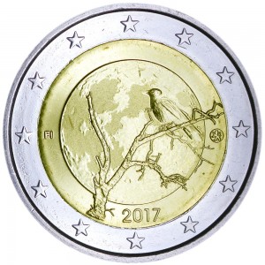 2 euro 2017 Finland Finnish nature price, composition, diameter, thickness, mintage, orientation, video, authenticity, weight, Description