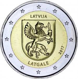 2 Euro 2017 Latvia, Latgale price, composition, diameter, thickness, mintage, orientation, video, authenticity, weight, Description