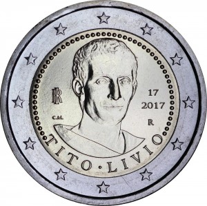 2 euro 2017 Italy, Titus Livius price, composition, diameter, thickness, mintage, orientation, video, authenticity, weight, Description