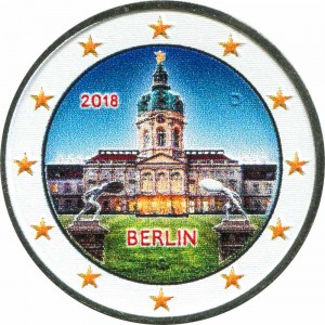2 евро 2018 Германия, Берлин, Дворец Шарлоттенбург (цветная) цена, стоимость
